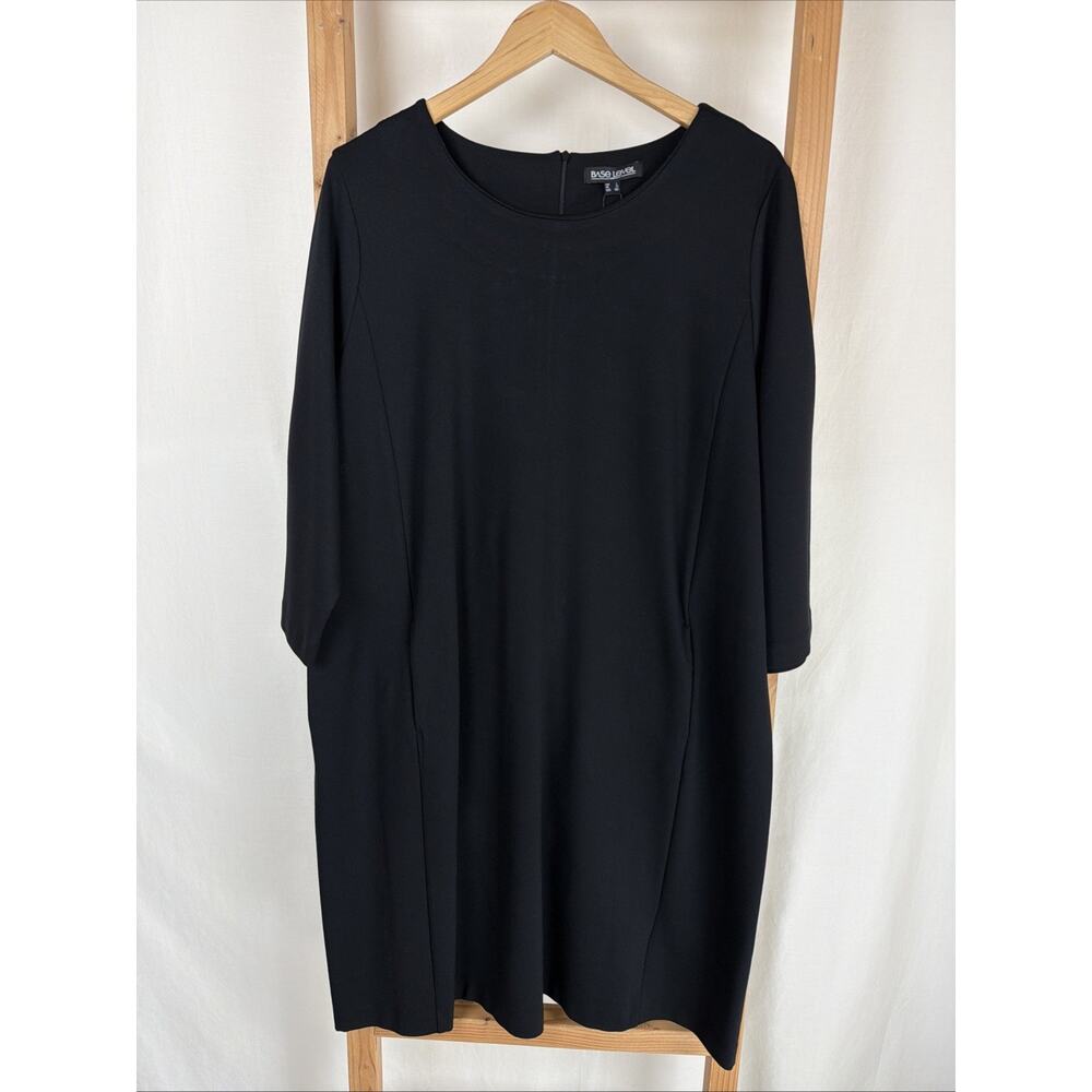 NWT Base Level by YEST"Yiona" Black Long Sleeve Pockets Midi Dress #0844 Size 16